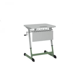 Парта одноместная НОМАД В 600х500 с ручной регулировкой высоты (рост 4-6) Оливковый/Серый / NOMAD V