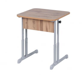 Парта одноместная эргономичная (рост 3-7) Дуб Вотан/Металл Серый