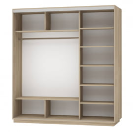 Современный шкаф-купе Экспресс Трио Элемент 2100х2200х Ясень шимо светлый / 2100х2200h