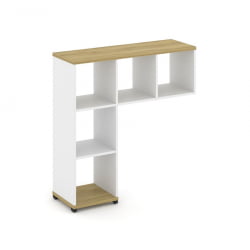 Надставка на стол низкая без наполнения CОНCЕПТ CН.НН-001 Дуб Винченцо Белый бриллиант Черный металл / CONCEPT CN.NN-001