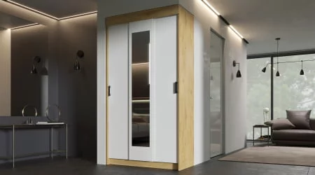 Шкаф-купе Дуб вотан/Белый