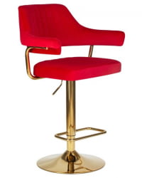 Стул барный ДОБРИН CХАРЛЙ ГОЛД (красный велюр (МДЖ9-45)) 2 шт / DOBRIN CHARLY GOLD (MJ9-45))