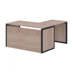 Стол письменный угловой левый КСТЕН-КП КСКПCТ 1415Х Л Дуб Сонома Антрацит / XTEN-QP XQPCT 1415H L