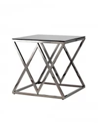 Журнальный стол ИНСИГНИЯ 55x55 Темный хром стекло smoke Журнальный стол ИНСИГНИЯ 55x55 Темный хром стекло smoke