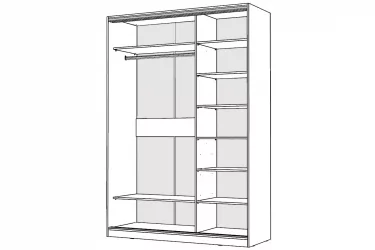 Белый шкаф-купе с зеркалом Виктория 1600х584х2300, Белый 16ДЗЗЗДЗЗЗ-ПП-Б 310-344