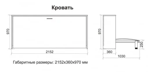 Кровать-трансформер Смарт 3 откидная Ясень шимо темный