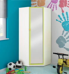 Шкаф угловой Радуга с зеркалом Белый