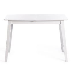Большой обеденный стол Retro дерево гевея, МДФ, 110+30 x 75 x 75см, Белый (White)