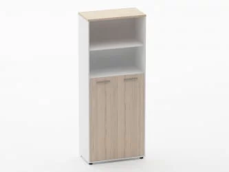 Шкаф 4 широкий 2 полки открытые, 3 полки закрытые Deka 10.19.131 Туя/Белый