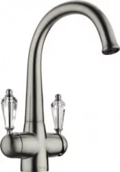 Смеситель Омоикири Окинава-Си Латунь/Античное Серебро/Прозрачный Кристалл / Omoikiri Okinawa-Si