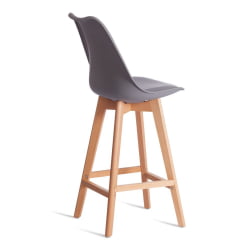 Стул барный TULIP BAR (mod. C1014H-1) / 1 шт. в упаковке пластик/дерево, 42 х 47,5 х 104 см, Grey (серый) 92717 / натуральный