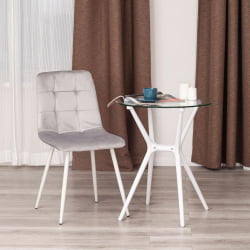 Дизайнерский стул CHILLY (mod. 7094-1) вельвет/металл, 44,5х52,5х86 см, pink (розовый) HLR39 / натуральный