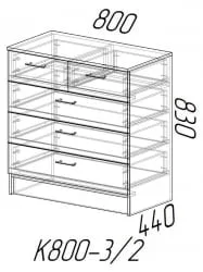 Детский комод Ясень шимо темный/Ясень шимо светлый