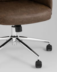 Кресло офисное ТопЧаирс Неома коричневый экокожа / TopChairs Neoma