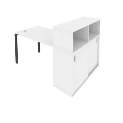 Рабочая станция с опорным шкафом-купе Metal System Б.РС-СШК-3.2 Белый/Антрацит