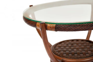 Столик кофейный Андреа ротанг, Д60х50см, Пекан Вашед (античн. орех) / Andrea D60х50см, Pecan Washed