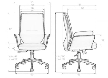 Офисное кресло для руководителей DOBRIN MAXWELL (кремово-черный)