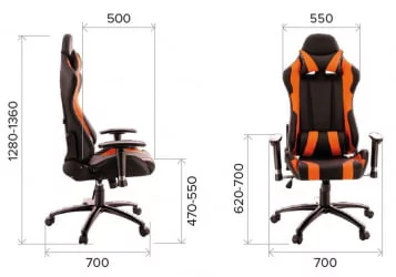 Кресло геймерское Everprof Lotus S2  Экокожа Черный Оранжевый