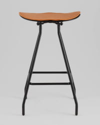 Стул полубарный ДЖеррй ПБ черный с коричневой подушкой / Jerry