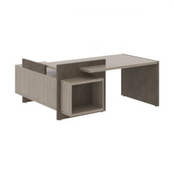 Стол руководителя левый WOOD&STONE СФ-531221 Дрифтвуд Бетон Чикаго темный