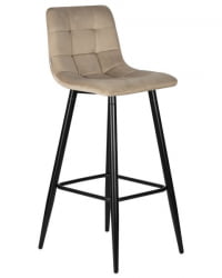 Стул барный ДОБРИН НИCОЛЕ (черные матовые ножки, мокко велюр (108-104)) 2 шт / DOBRIN NICOLE