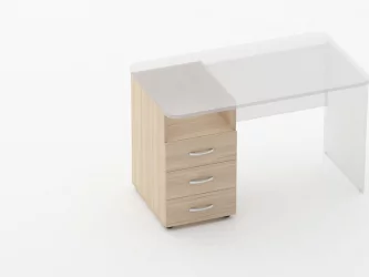 Тумба встраиваемая в стол на 3 ящика с нишей Glassy 3.12.12 Туя Тумба встраиваемая в стол на 3 ящика с нишей Glassy 3.12.12 Туя