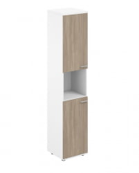 Шкаф высокий с нишей левый Sigma SG.846.WH.OD.OD.L Белый Дуб темный Шкаф высокий с нишей левый Sigma SG.846.WH.OD.OD.L Белый Дуб темный