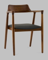 Стул Вудримини каркас дерево цвет темный орех экокожа черный