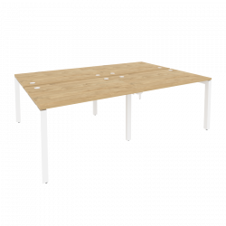 Рабочая станция на П-образном м/к ОНИКС О.МП-Д.РС-4.2.8 Тиквуд Светлый/Белый / ONIX O.MP-D.RS-4.2.8