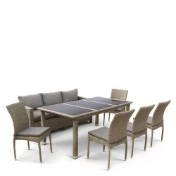 Комплект плетеной мебели T365/S65/Y380B-W65 8PCS Light Brown 8Pcs