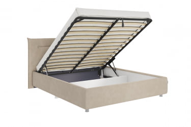Двуспальная кровать с подъёмным механизмом Альба с подъем. механизмом ZP.KM1.6-15 капучино (велюр)
