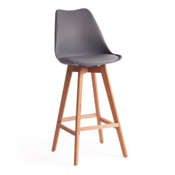 Стул барный TULIP BAR (mod. C1014H) / 1 шт. в упаковке пластик/дерево, 57 х 48 х 114 см, серый 024 /натуральный