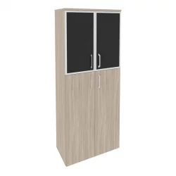 Шкаф высокий широкий ОНИКС О.СТ-1.7Р блаcк Дуб Аттик / ONIX O.ST-1.7R black