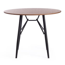 Стол RUSTO (mod. 283) МДФ/металл, D100 х 75 см, Black (Черный) / Walnut (Орех)