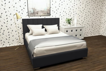 Кровать 180 на 200 Терра без основания Материал фасада: Металл/Велюр; Спальное место: 1800х2000 мм; Цвет: Темно серый