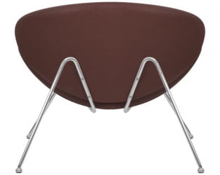 Кресло дизайнерское ДОБРИН ЕМИЛЙ (коричневый винил ЙП5, хромированная сталь) 2 шт / DOBRIN EMILY YP5,