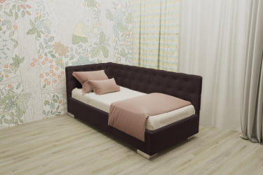 ДЕТСКАЯ МЯГКАЯ ИНТЕРЬЕРНАЯ КРОВАТЬ ВЕРСАЛЬ С ПОДЪЕМНЫМ МЕХАНИЗМОМ (БЕРХОУСЕ) Цвет фасада: Капучино; Материал фасада: Металл/Велюр; Спальное место: 1200х1900 / (BERHOUSE)