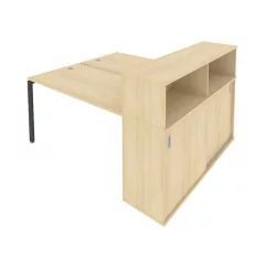 Рабочая станция с опорным шкафом-купе Метал Сйстем Б.РС-СШК-2.3 Акация/Антрацит / Metal System