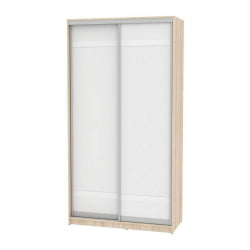 Белый шкаф-купе в спальню Б-220х120х60-2(ДСС-Белый-Д9Д9) / B-220х120х60-2(ДСС-Белый-D9D9)