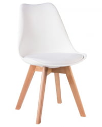 Стул обеденный ДОБРИН ДЖЕРРЙ СОФТ (ножки светлый бук, цвет сиденья белый (В-02)) 4 шт / DOBRIN JERRY SOFT (W-02))