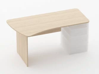 Стол эргономичный под встроенную тумбу Глассй 1.121.16Л Бук светлый / Glassy