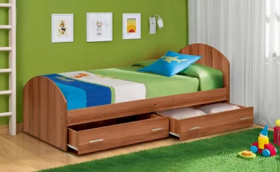 Кровать с ящиками на уголках №2 ЛДСП 700*1900 Ясень Шимо светлый