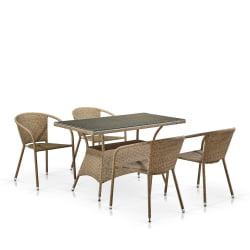 Комплект мебели из иск. ротанга T198D/Y137B-W56 Light Brown (4+1) Комплект мебели из иск. ротанга T198D/Y137B-W56 Light Brown (4+1)