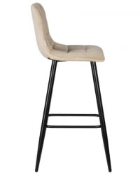 Стул барный ДОБРИН НИCОЛЕ (черные матовые ножки, мокко велюр (108-104)) 2 шт / DOBRIN NICOLE