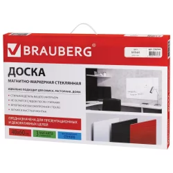Доска магнитно-маркерная стеклянная BRAUBERG 40х60 см Белая