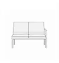 Диван двухместный с левым подлокотником Норман 2Б Светло-серый