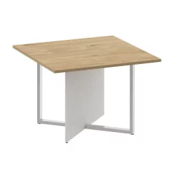 Стол переговорный, квадратный СХИФТ СК.СП-КВ-110-1 Тиквуд Светлый/Белый Бриллиант / SHIFT SK.SP-KV-110-1