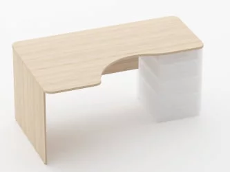 Стол угловой под встроенную тумбу Glassy 1.141.16Л Бук светлый