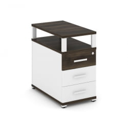 Тумба приставная с 3-мя ящиками и надставкой CОНCЕПТ CН.ТГП-001 Б/В Дуб Мали Белый бриллиант Белый / CONCEPT CN.TGP-001 B/W