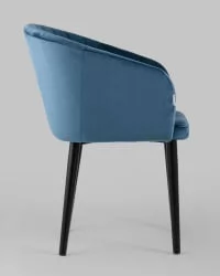 Стул с подлокотниками Нейтон велюр Пыльно-синий